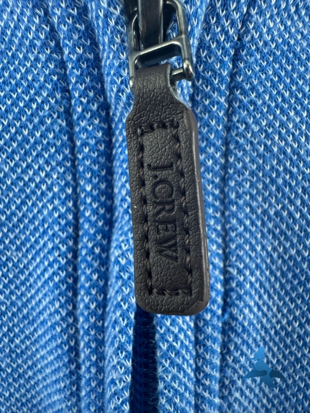 1311 J.Crew Performance Bird's-Eye Quarter-Zip Pullover - L - Blue - Picture 5 of 16